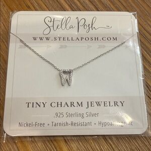 Sterling Silver Tooth Charm Necklace - Silver
